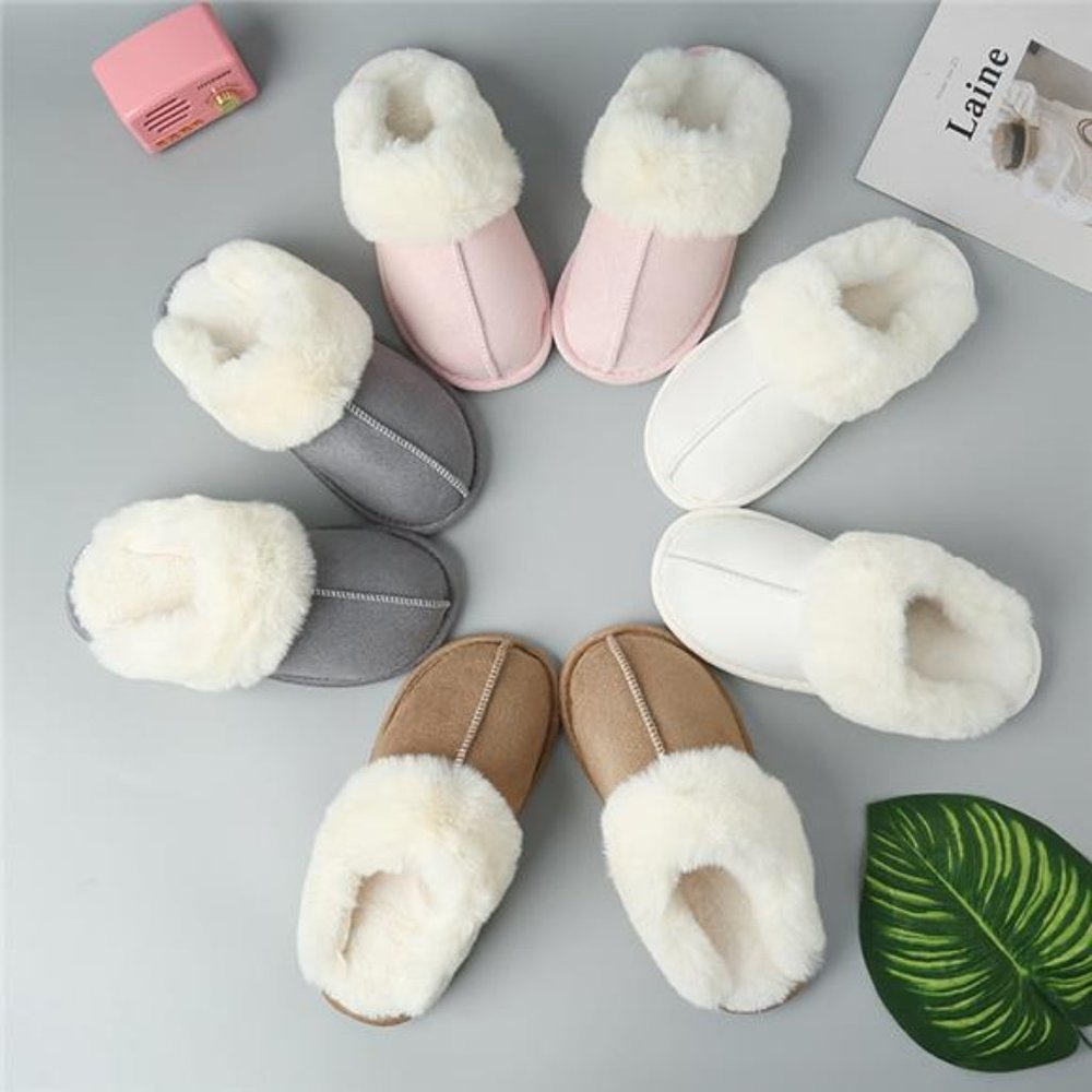 Faux Suede Center Seam Slippers - Picture 4 of 16